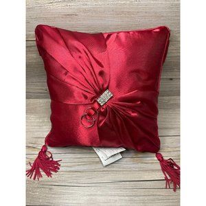 Lillian Rose 8-Inch Ring Bearer Diamond Jewel Tassels Red Ring Pillow